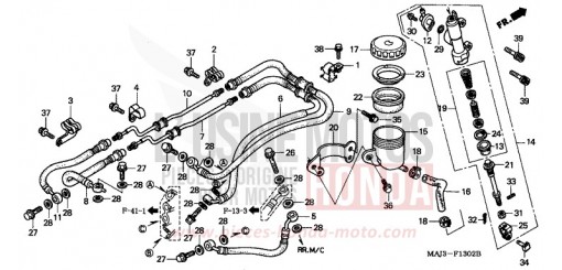 HAUPTBREMSE, HINTEN ZYLINDER (ST1100AT/AV/AW) ST1100AW de 1998
